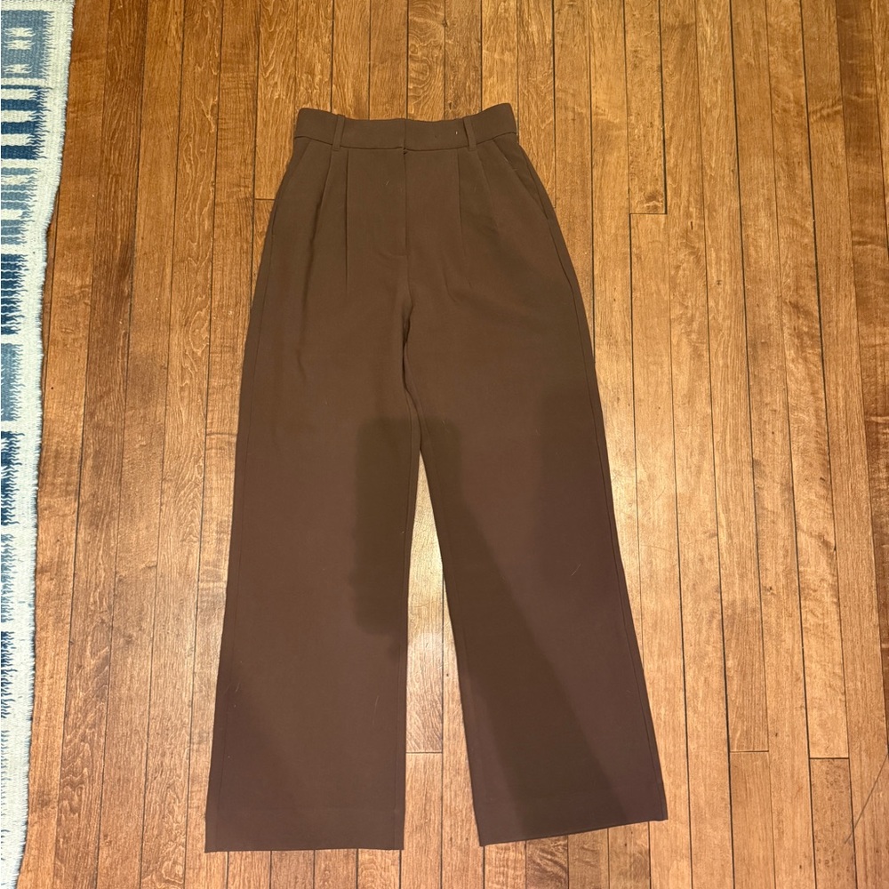 Sloane Tailored Wide Leg Pant in Brown